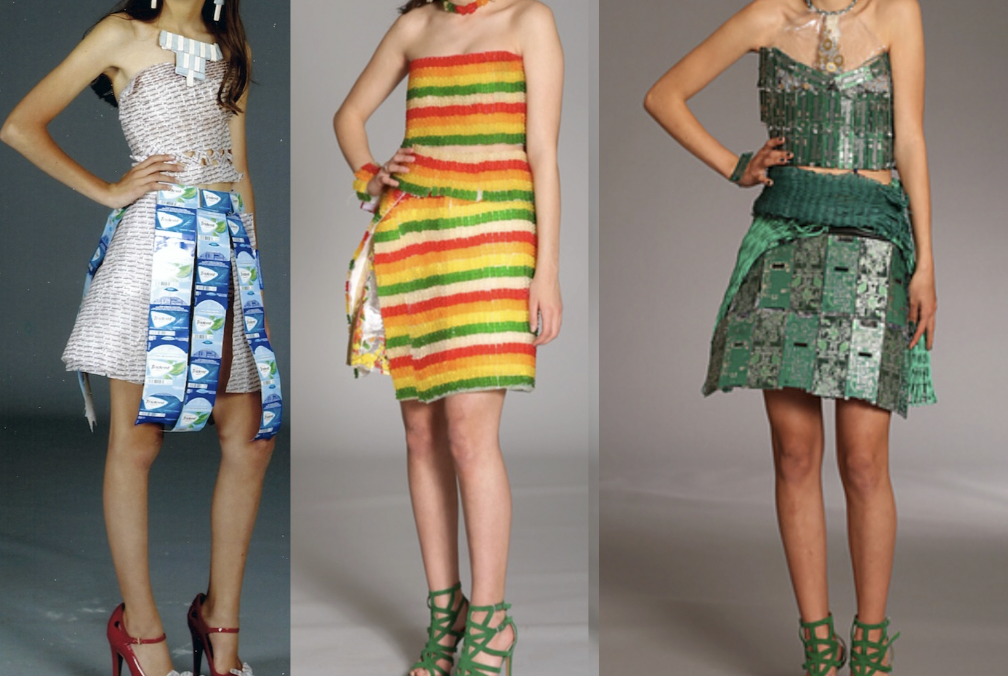 Wearable Sculptures Made from Recycled PCBS, Gummy Bears, Gum Wrappers